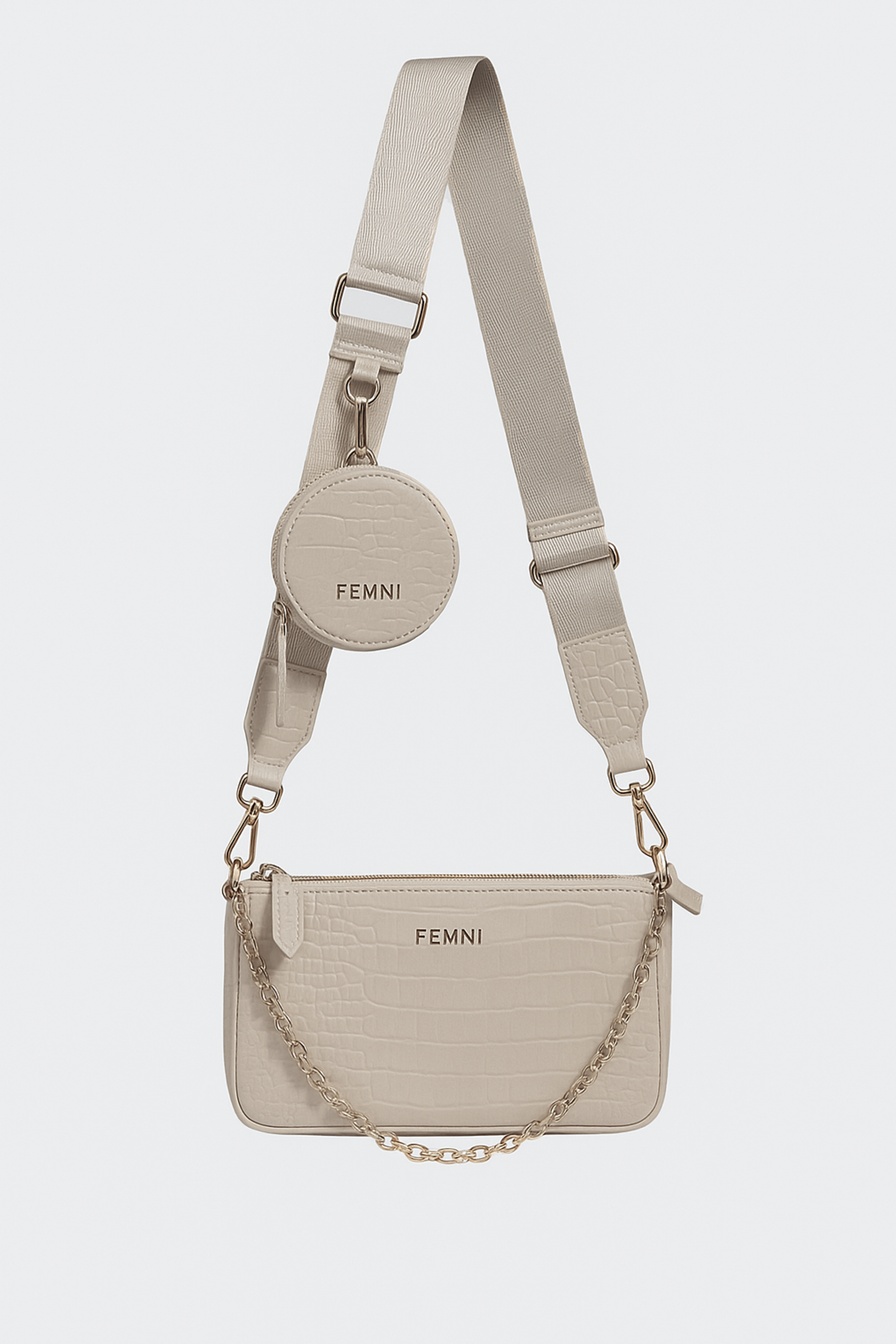 Femni Multi-Pouch Crossbody Bag - Taupe