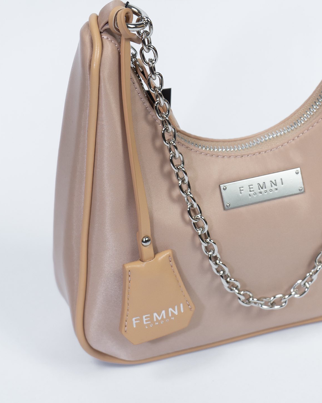 Femni nylon Multi-Pouch Crossbody Bag - Beige