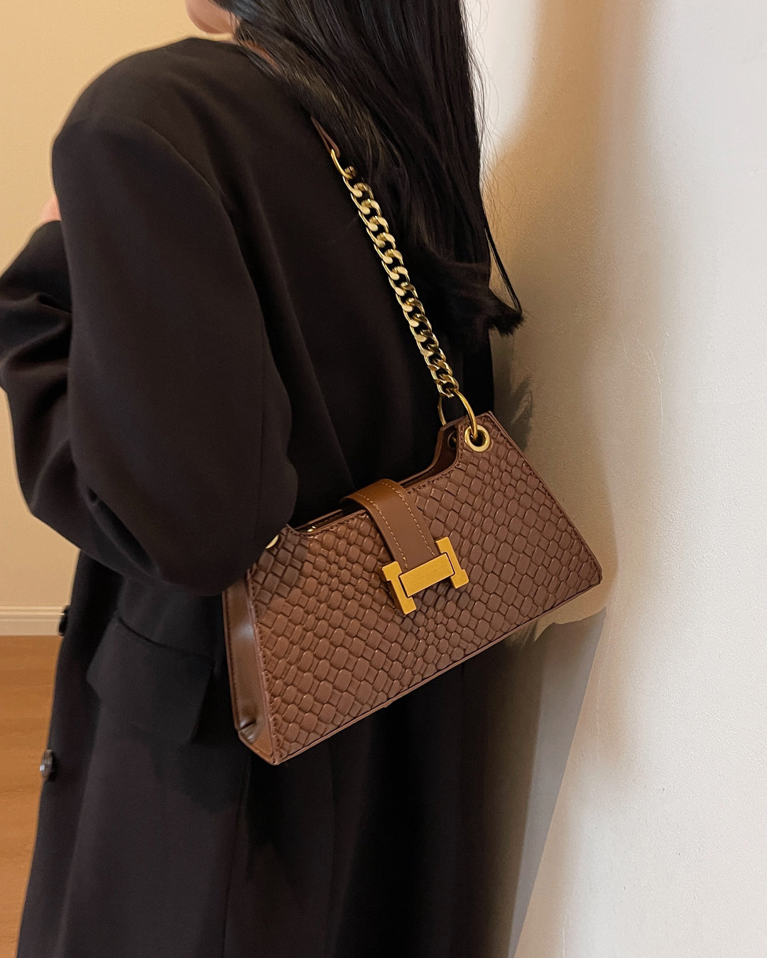 Femni Oxford Crossbody Bag - Coffee