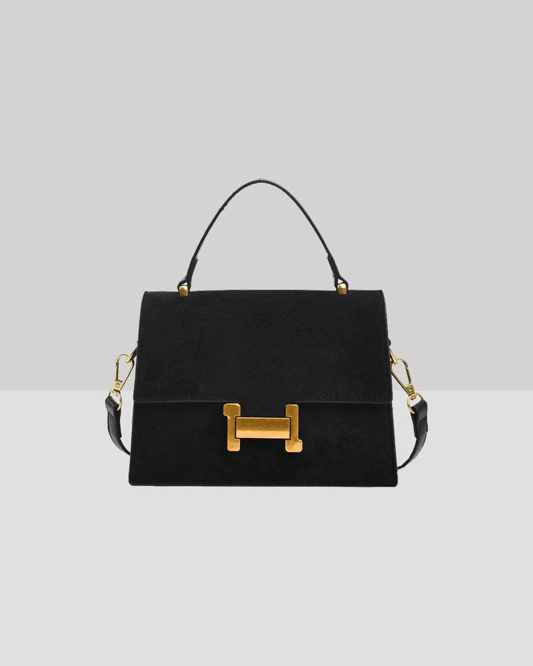 Femni Suede Crossbody Bag - Black
