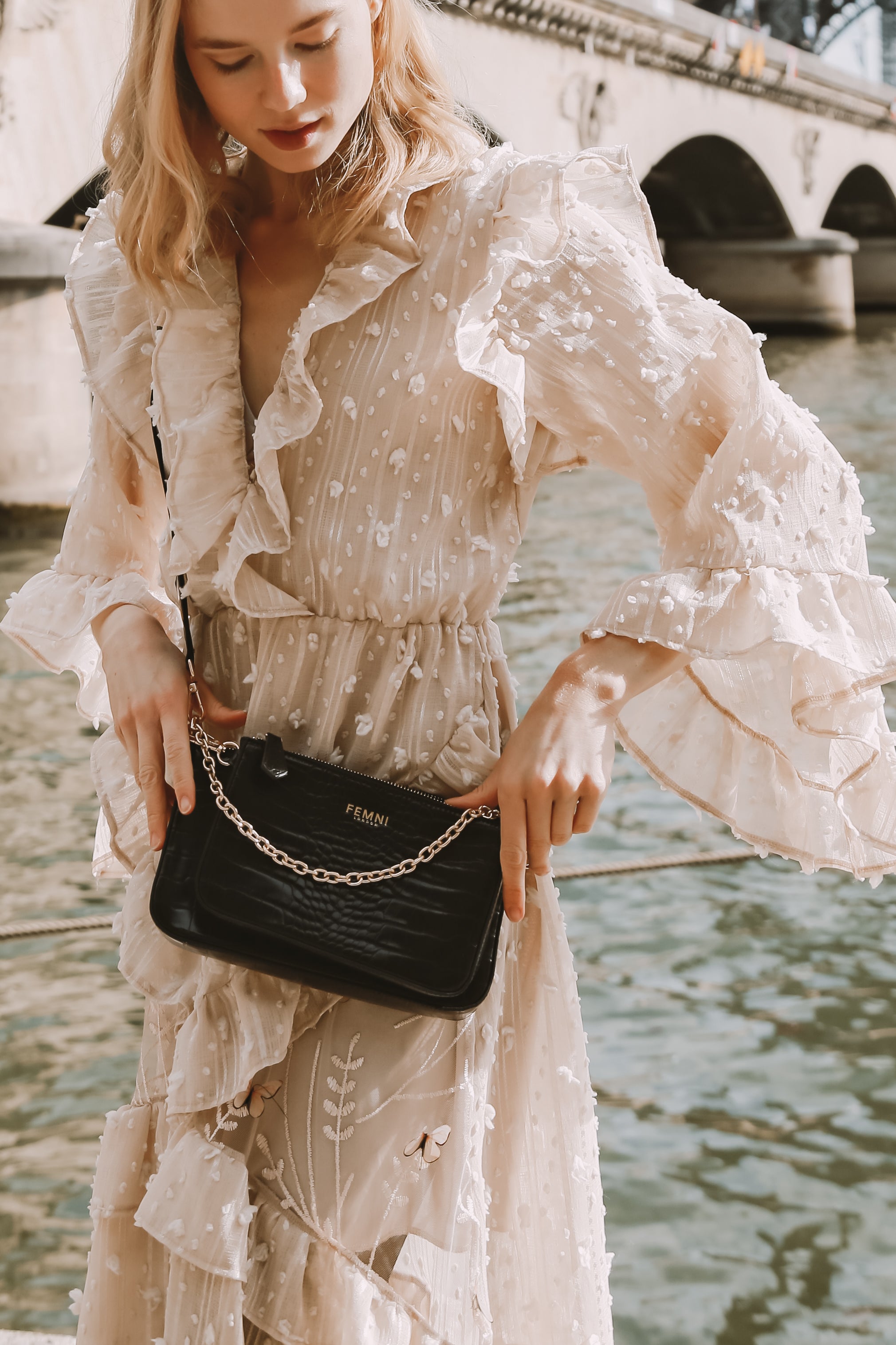 Femni Multi-Pouch Crossbody Bag - Black