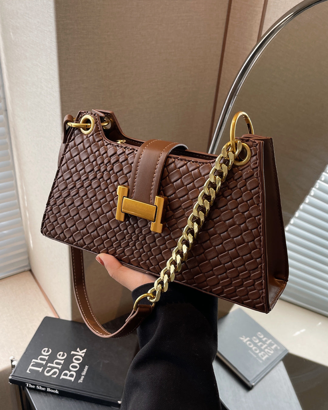 Femni Oxford Crossbody Bag - Coffee