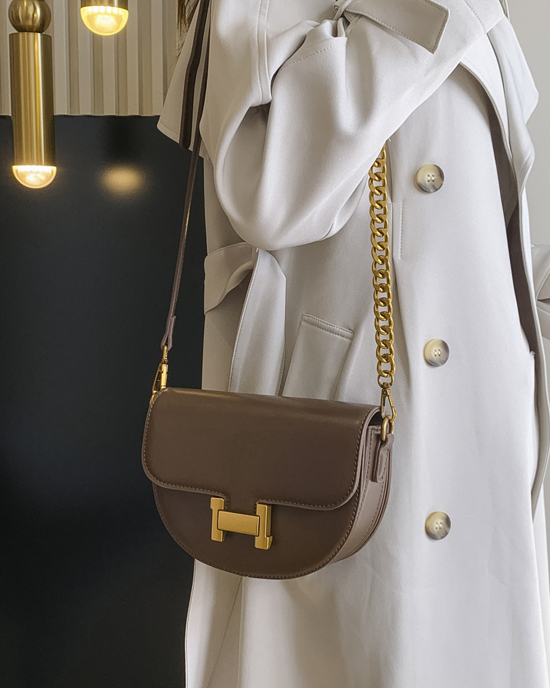 Femni Chelsea Saddle Bag - Brown