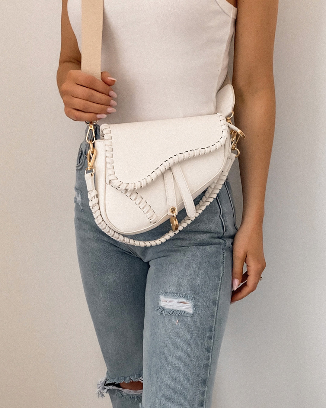 Femni Milano Saddle Bag - White
