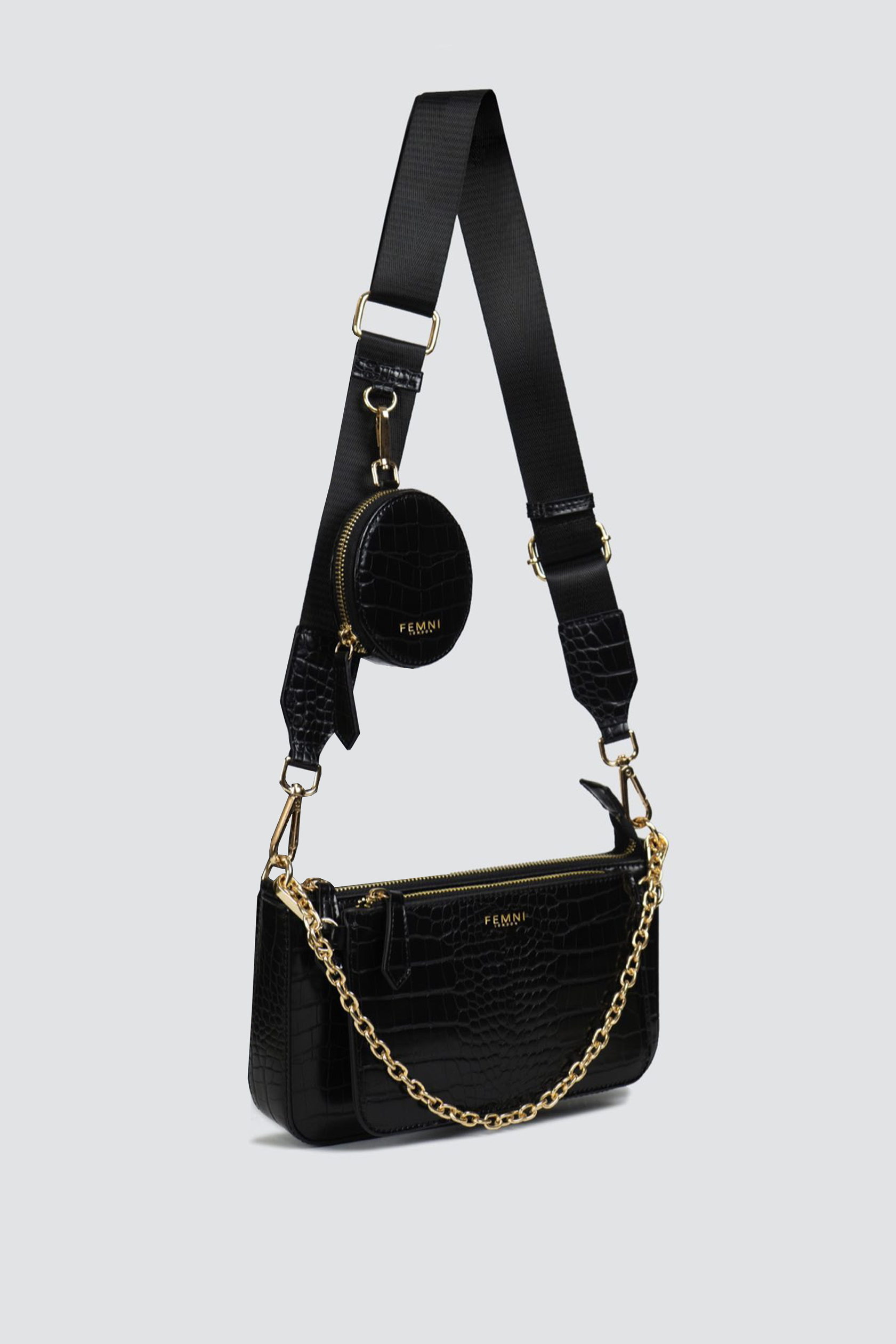 Femni Multi-Pouch Crossbody Bag - Black