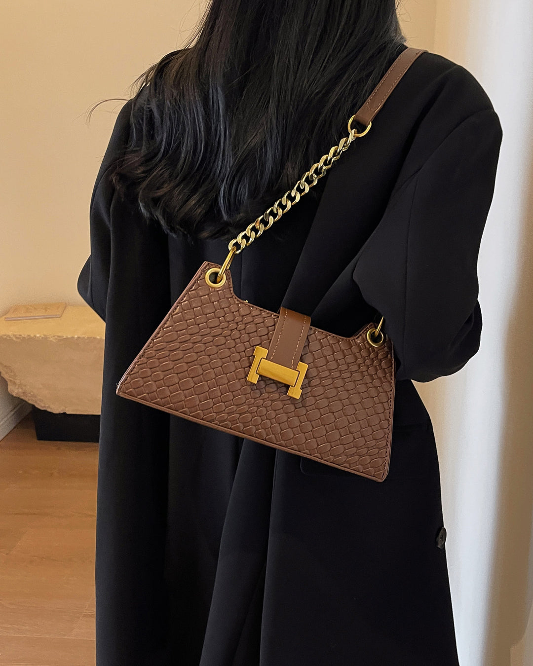 Femni Oxford Crossbody Bag - Coffee