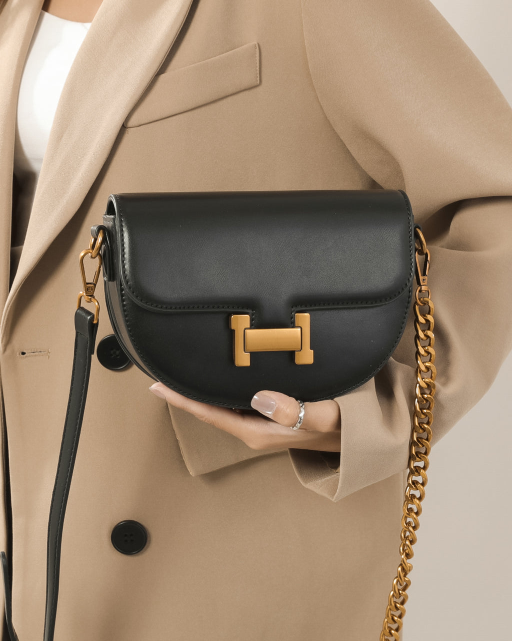 Femni Chelsea Saddle Bag - Black