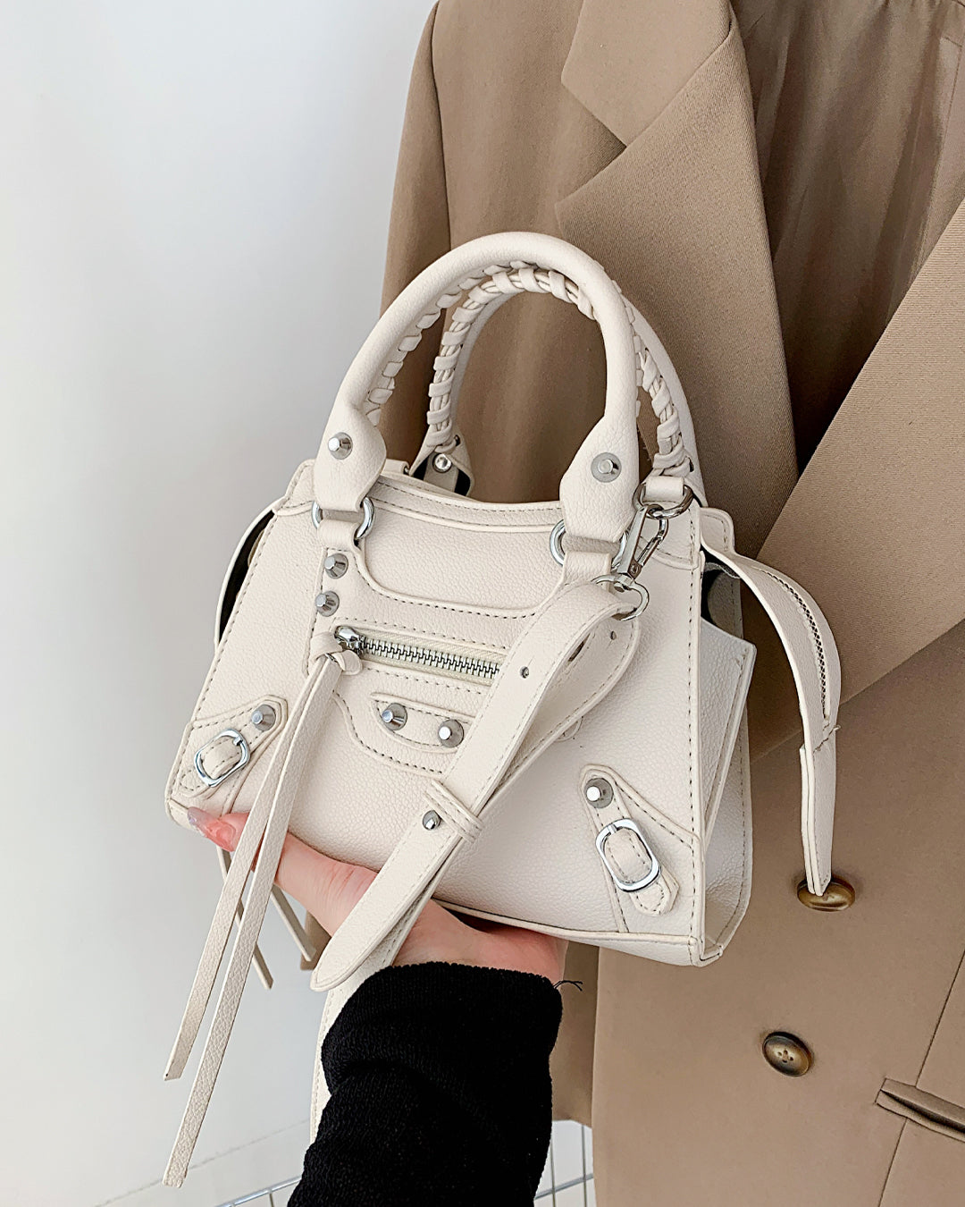 Femni Cambridge Crossbody Bag - Off white